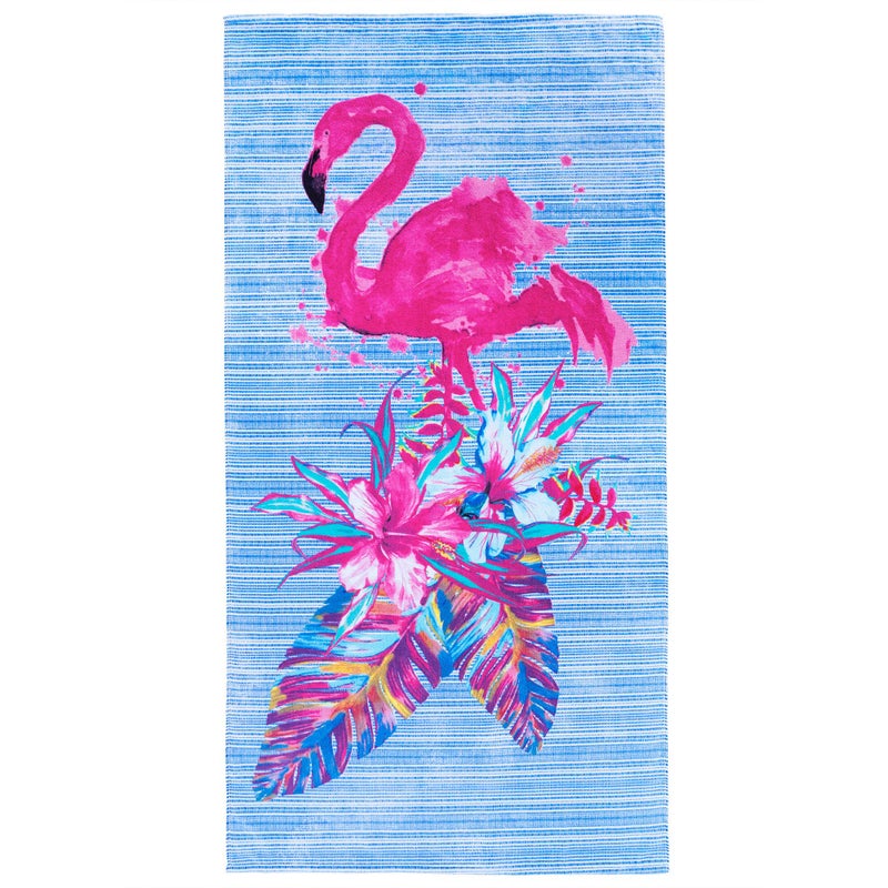 Softerry Flamingo Beach Towel 30 x 60 inches 100% Cotton (Pink Flamingo, 30" x 60") - Image 2